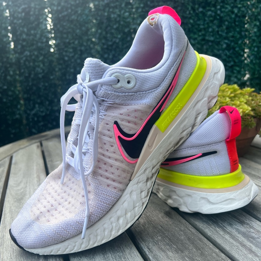 Men’s Nike React Infinity Run Flyknit 2 - White with Neon
